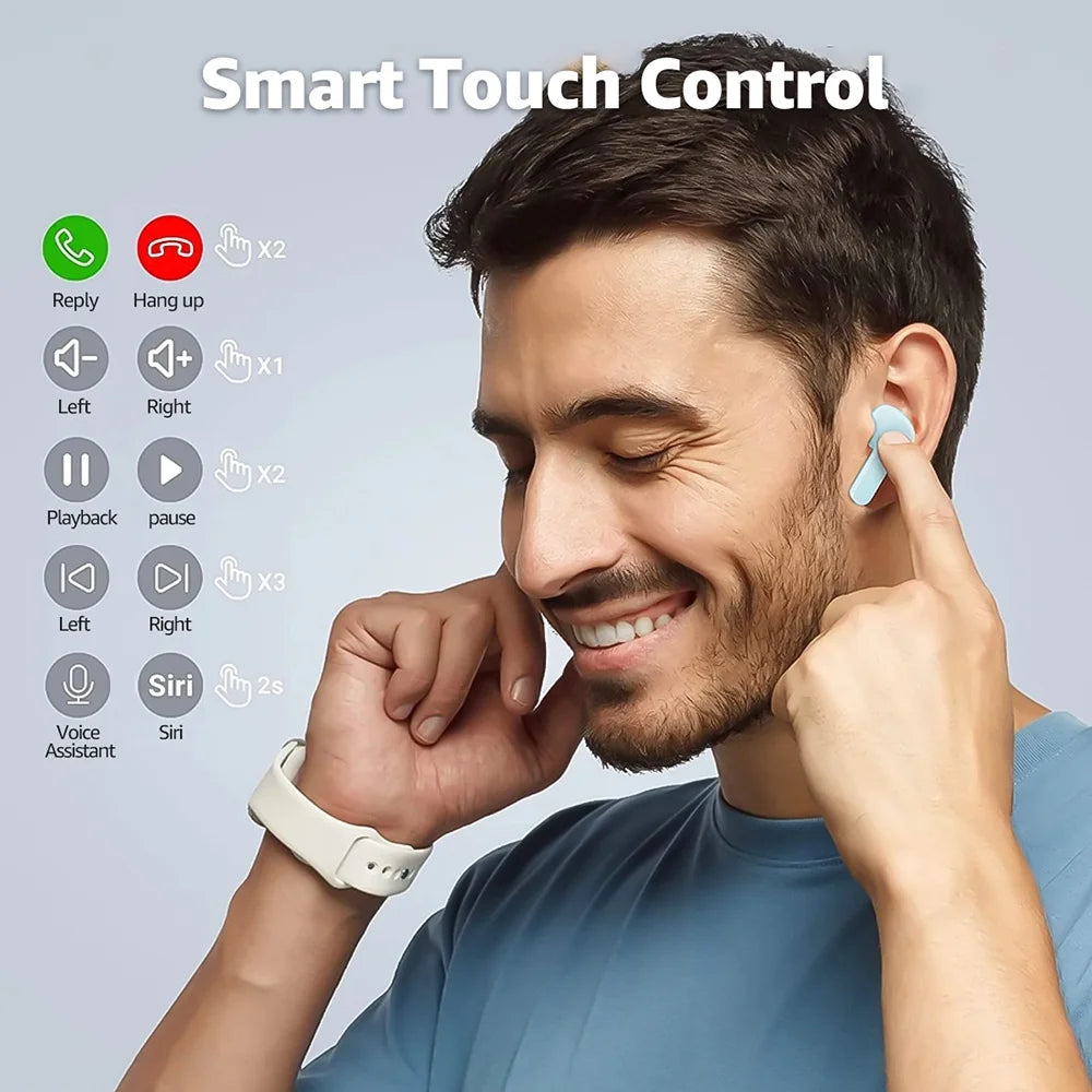 Bluetooth Headphones with Wireless Charging Case,Blue