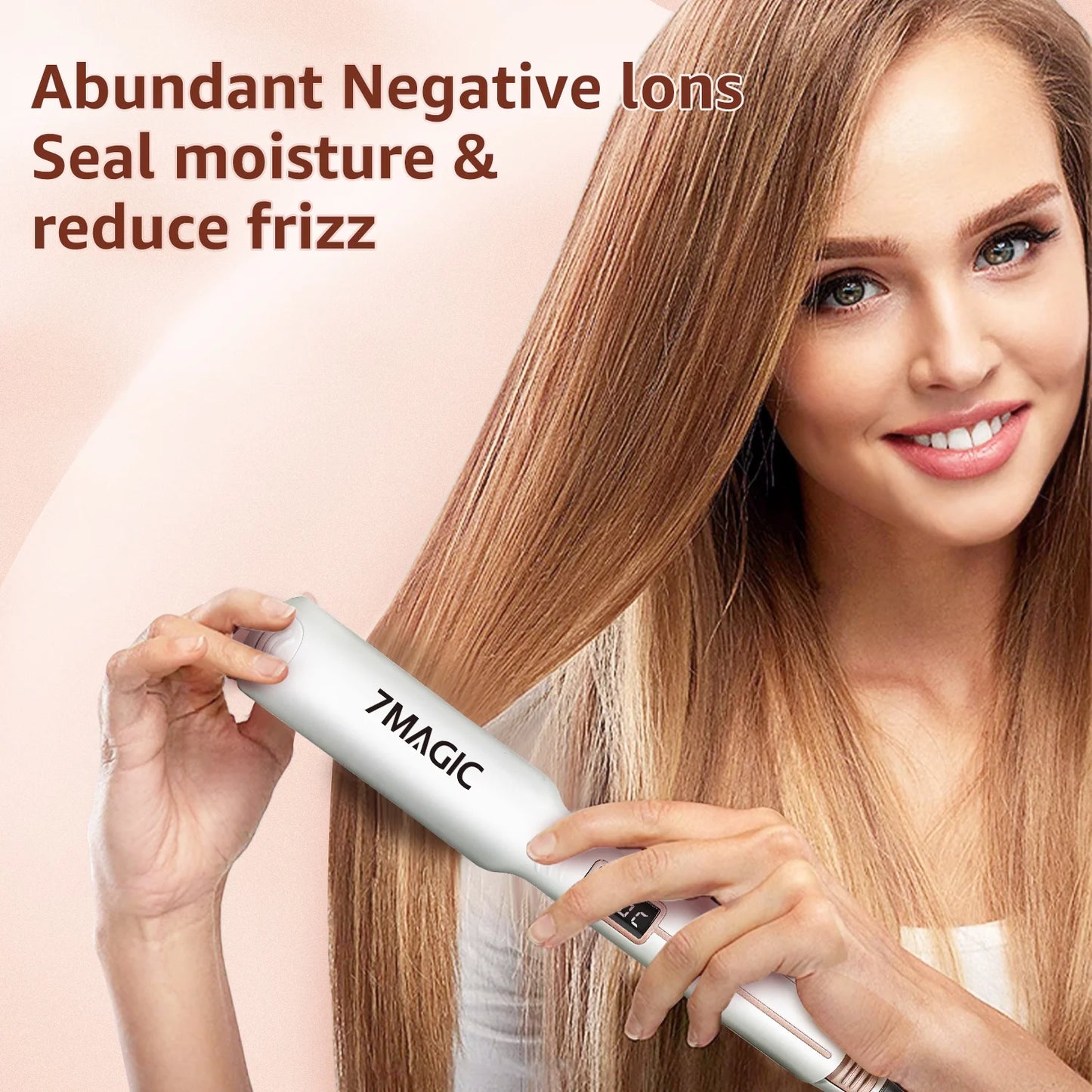 Hair Straightener Negative Ion Flat Iron, Ceramic Hair Straightener with LCD, 1.4"x4" Flat Iron with 11 Heat Settings, Professional 2 in 1 Hair Iron for Woman, Anti Static and Auto Shut-Off