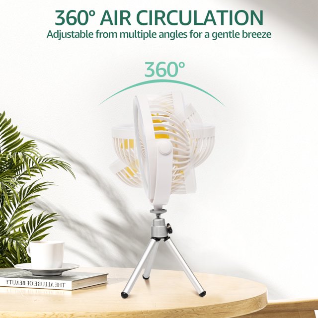 Camping Tent Fan with LED Lantern
