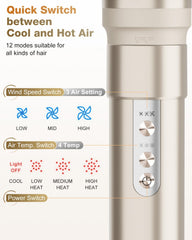 7MAGIC Hair Dryer Brush & 6 in 1 Hair Styler(Gold)