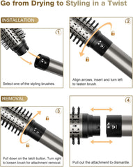 7MAGIC Hair Dryer Brush & 6 in 1 Hair Styler(Gray)