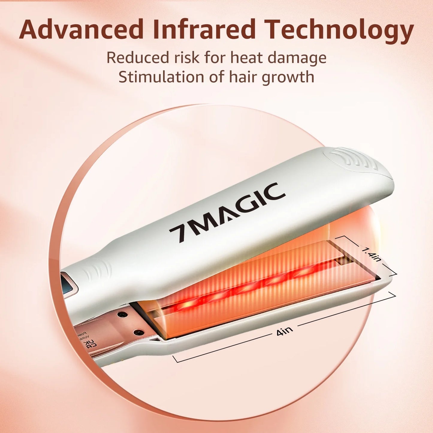 Hair Straightener Negative Ion Flat Iron, Ceramic Hair Straightener with LCD, 1.4"x4" Flat Iron with 11 Heat Settings, Professional 2 in 1 Hair Iron for Woman, Anti Static and Auto Shut-Off
