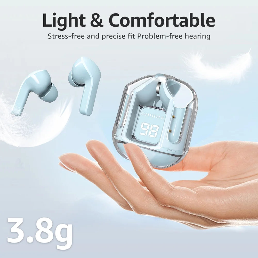 Bluetooth Headphones with Wireless Charging Case,Blue