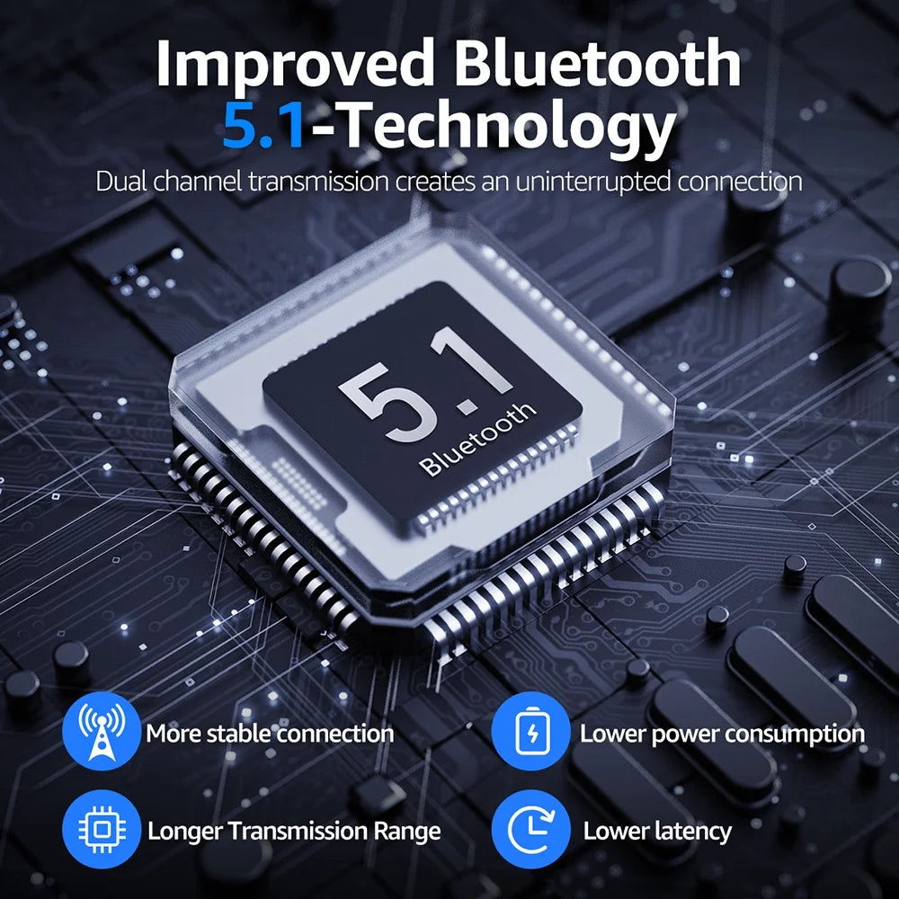 Bluetooth Headphones with Wireless Charging Case,Blue