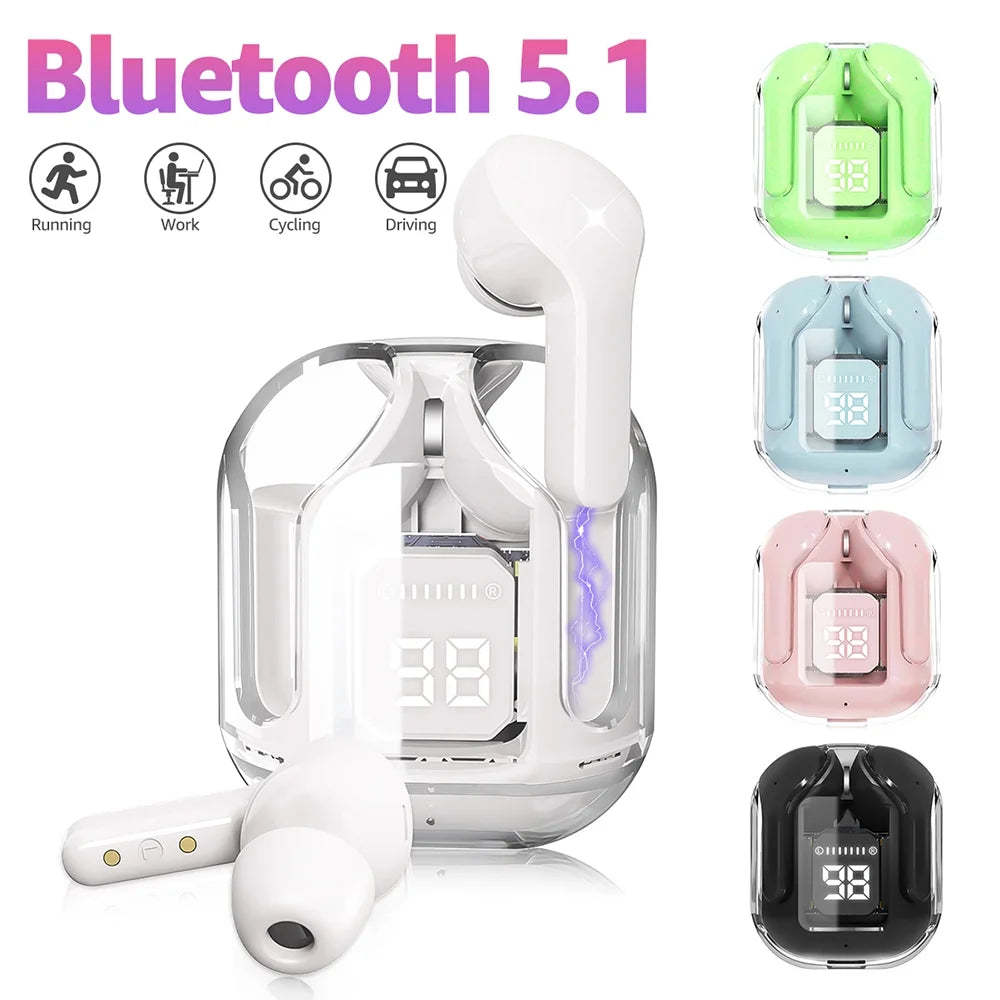Bluetooth Headphones with Wireless Charging Case,White