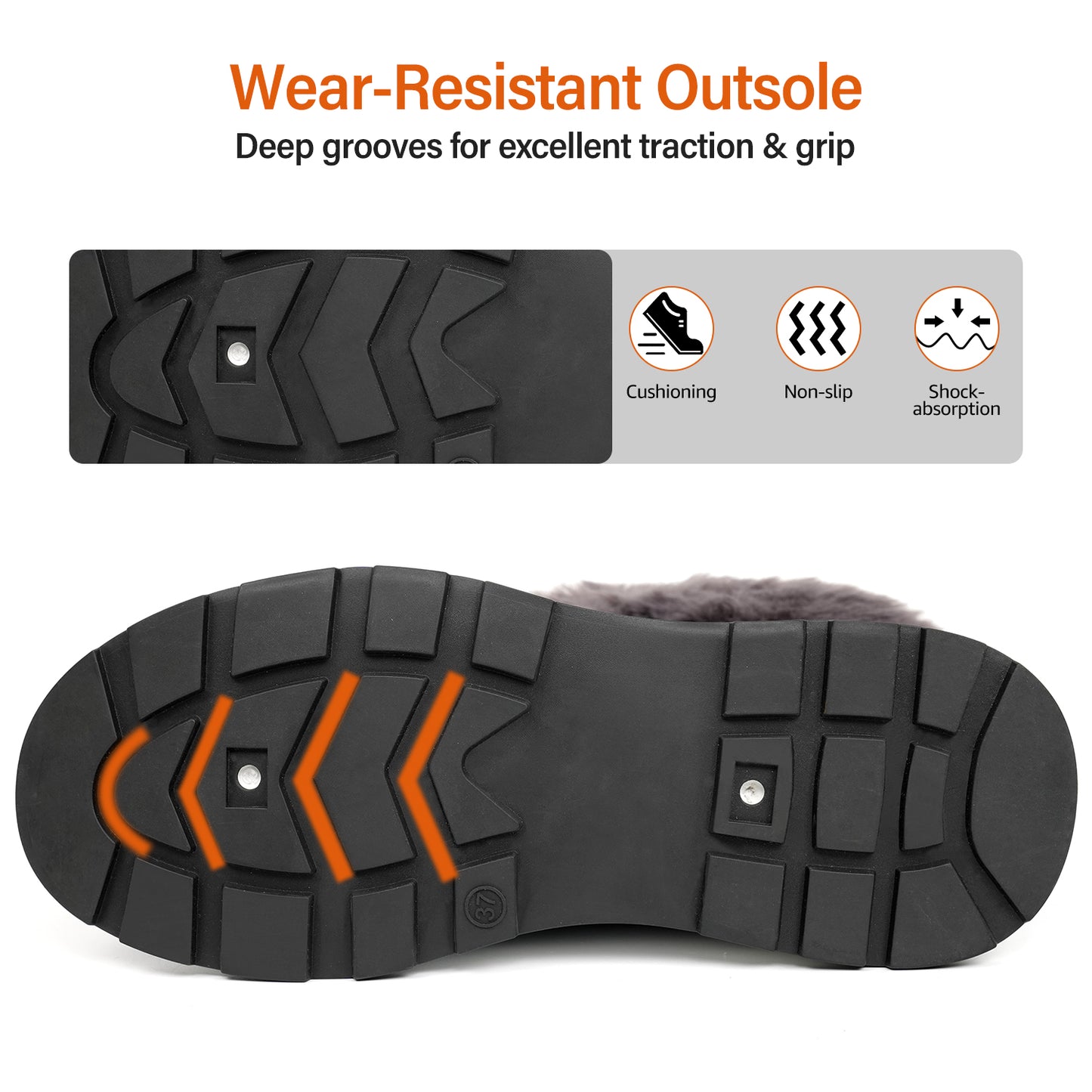 Women's gray snow boots