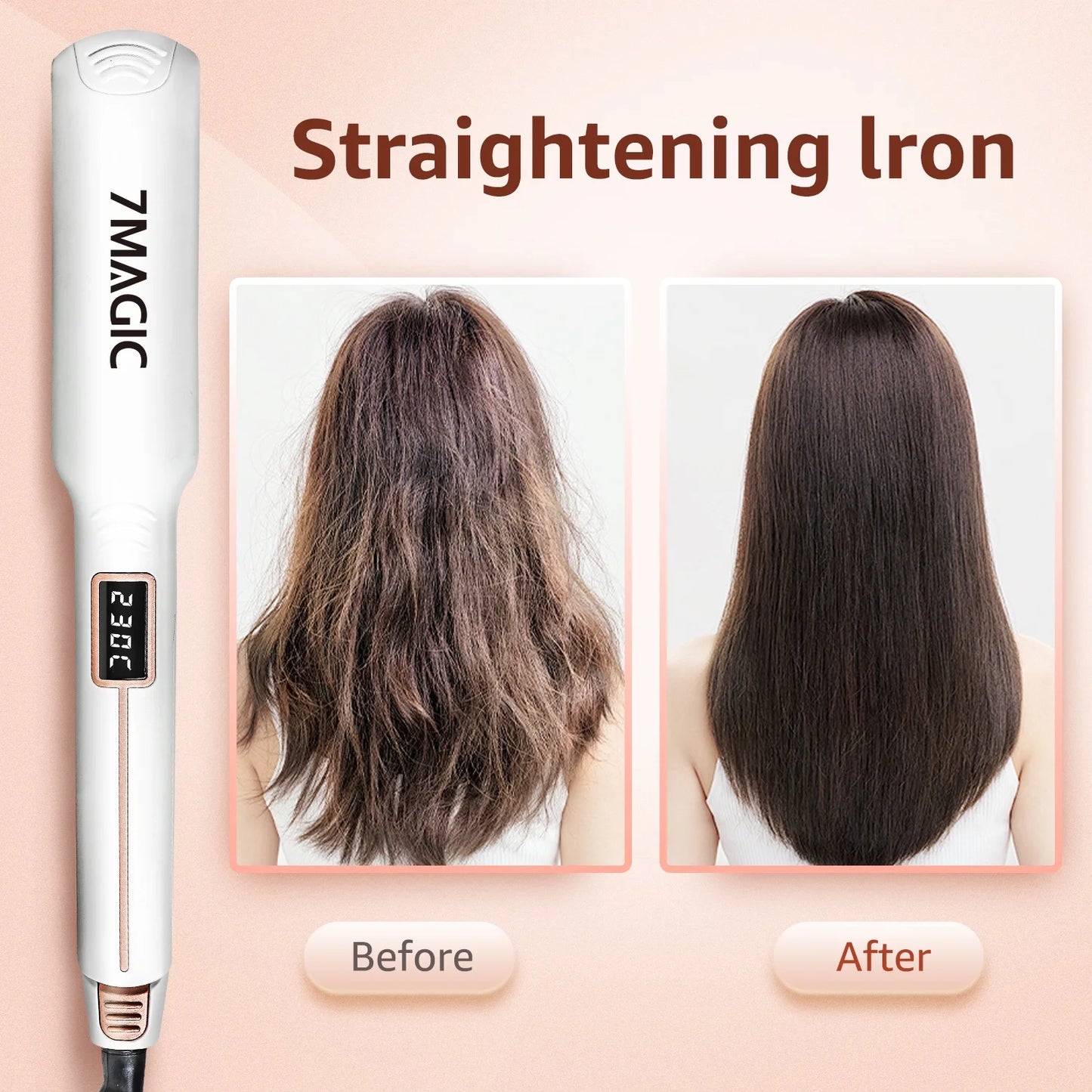 Hair Straightener Negative Ion Flat Iron, Ceramic Hair Straightener with LCD, 1.4"x4" Flat Iron with 11 Heat Settings, Professional 2 in 1 Hair Iron for Woman, Anti Static and Auto Shut-Off