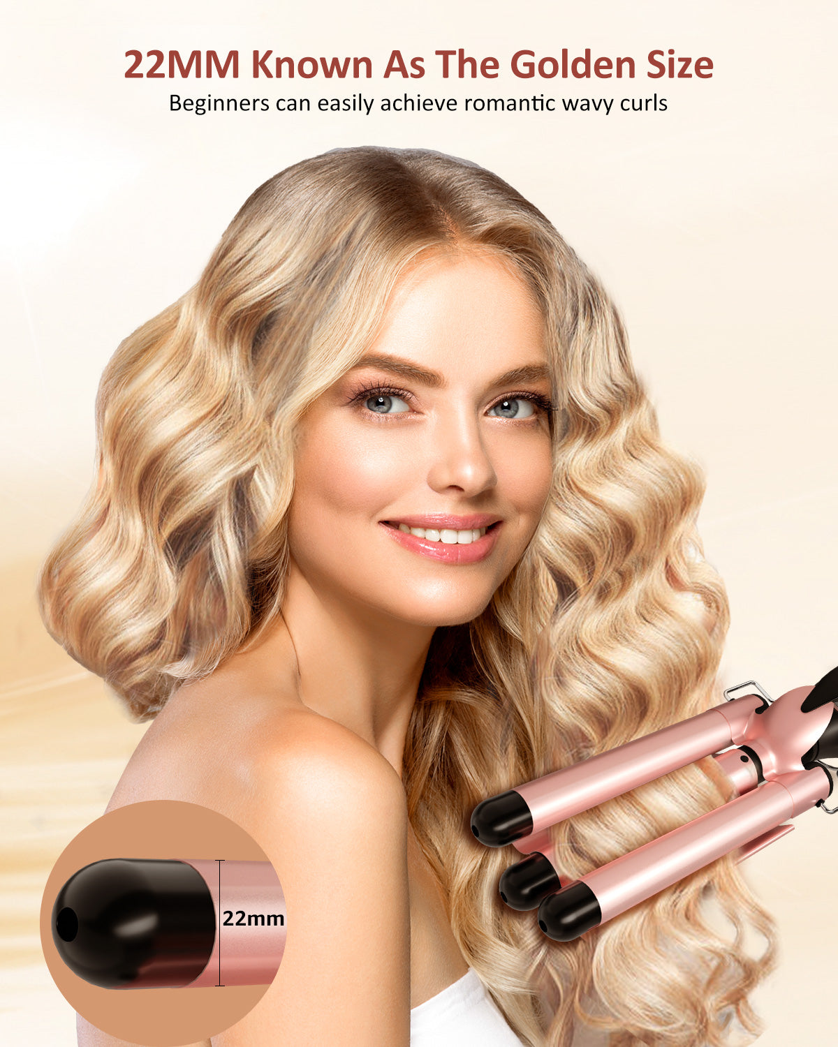 3 Barrel Hair Waver Pink