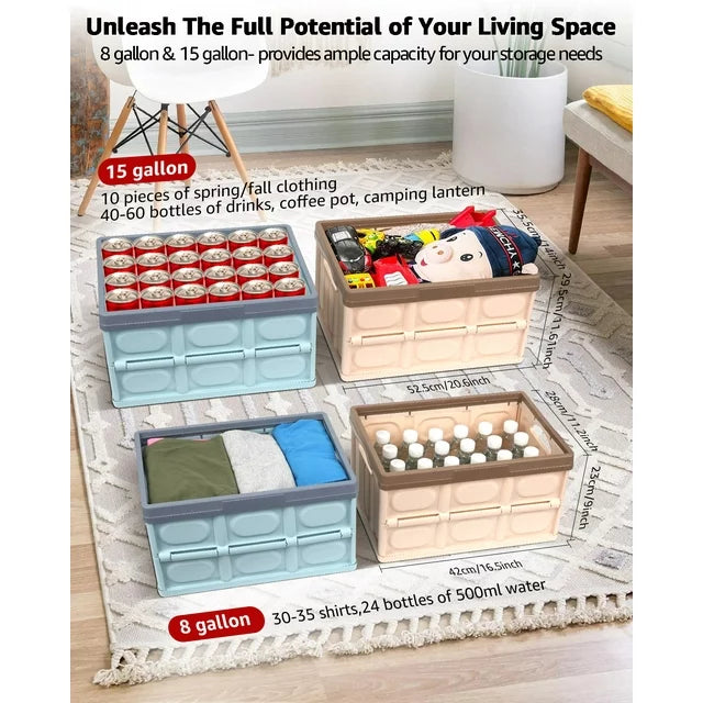 15 Gallon Large Plastic Storage Bins with Lids