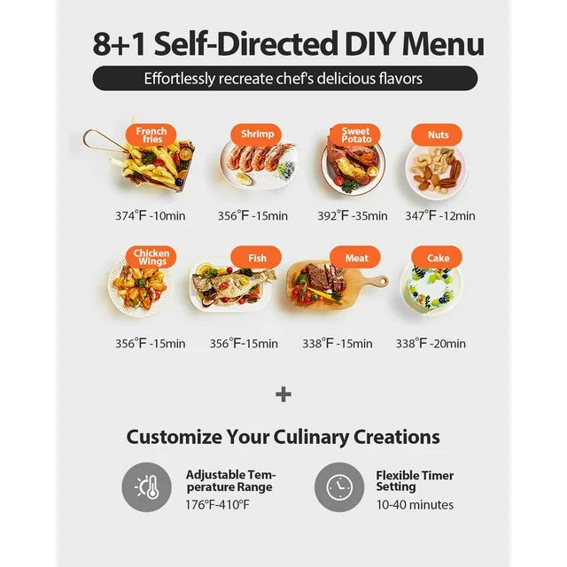 Air Fryer Oven 8.5QT, 410°F Digital One Touch Screen Airfryer