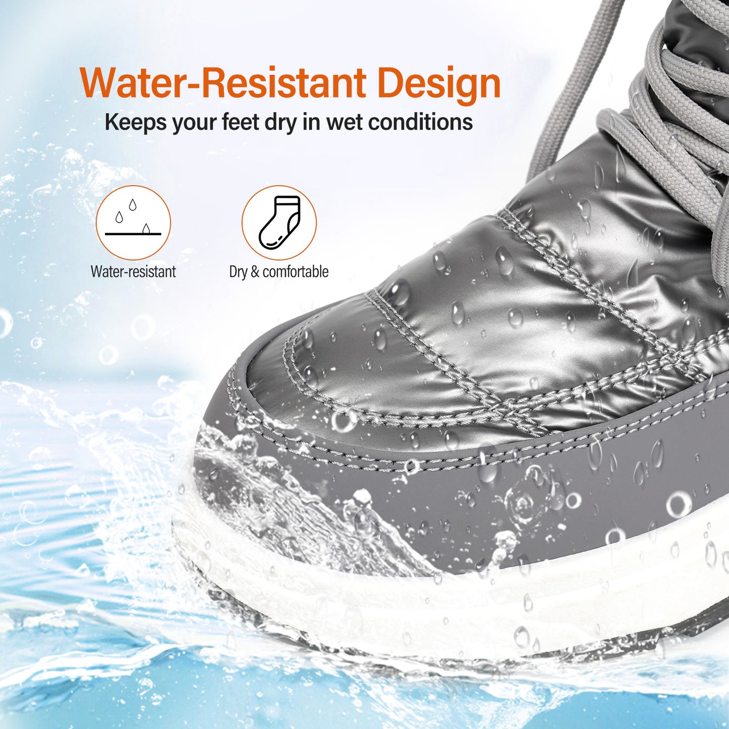 Women's gray snow boots