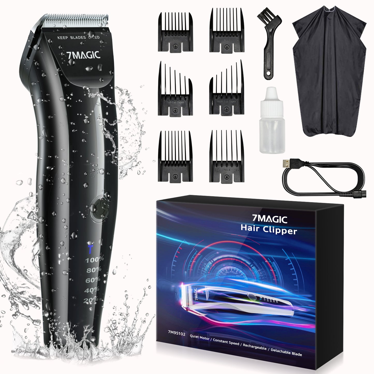 Professional Hair Clippers for Men, Professional Barber Clippers and Trimmer Set, Cordless Beard Trimmer Haircut Grooming Kit, Gift for Men Father Women Kids