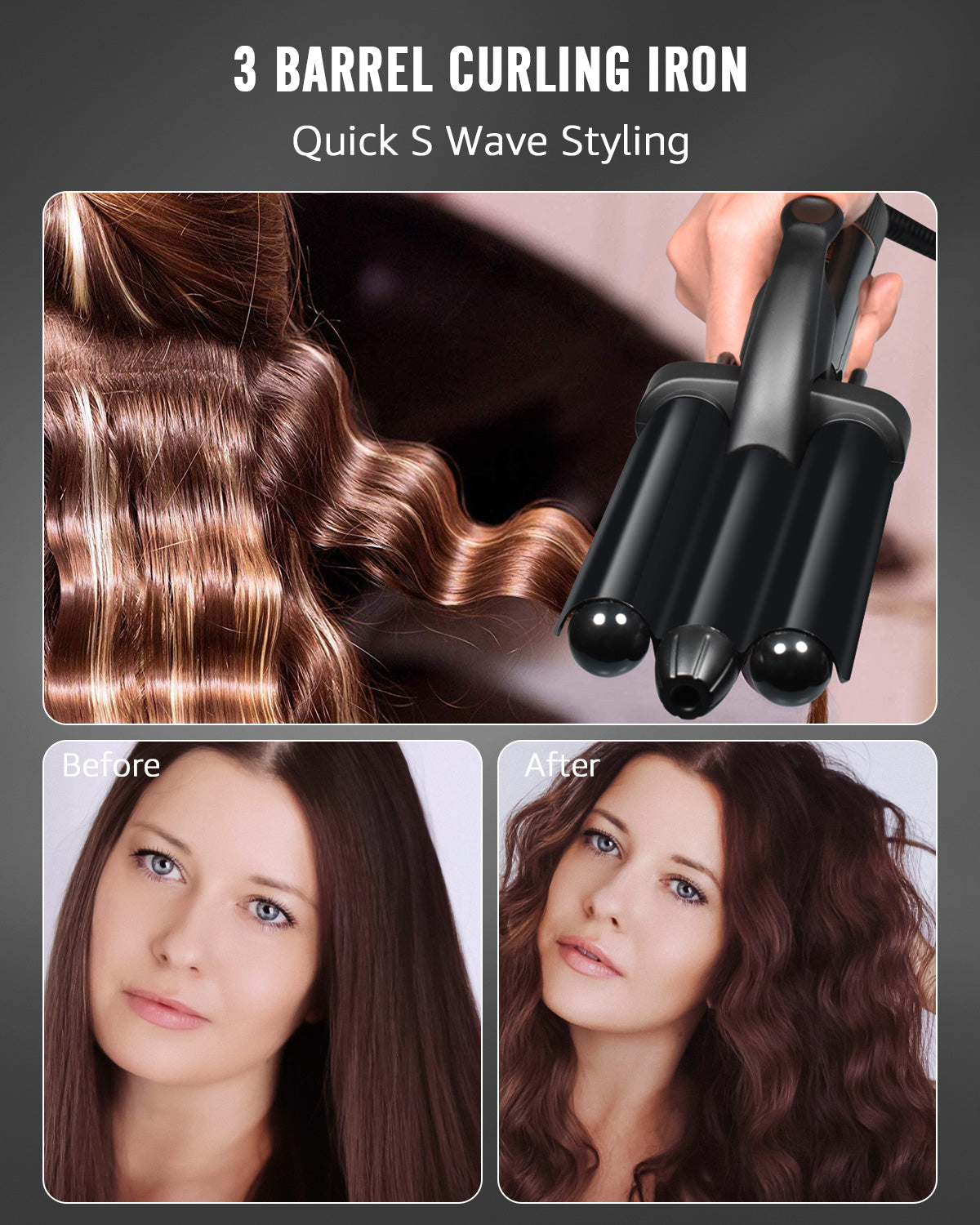 3 Barrel Hair Waver Black – 7magicclub