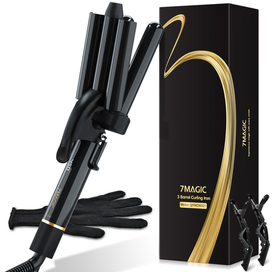 3 Barrel Hair Waver Black