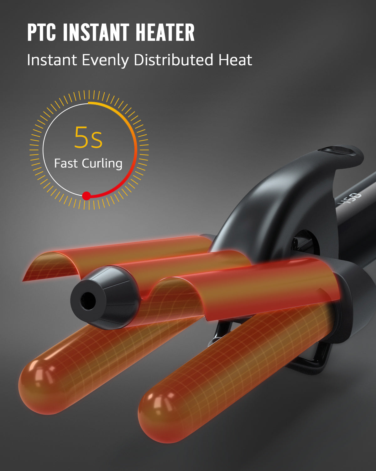 3 Barrel Hair Waver Black